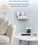 TESSAN Plug Extension 3 Way Plug Adapter UK with Multi USB Plug