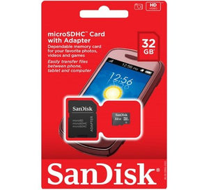 Sandisk MicroSDHC Card with Adapter 32GB CLASS 4 Memory Card